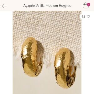 Free People Gold texture Hoop Earrings